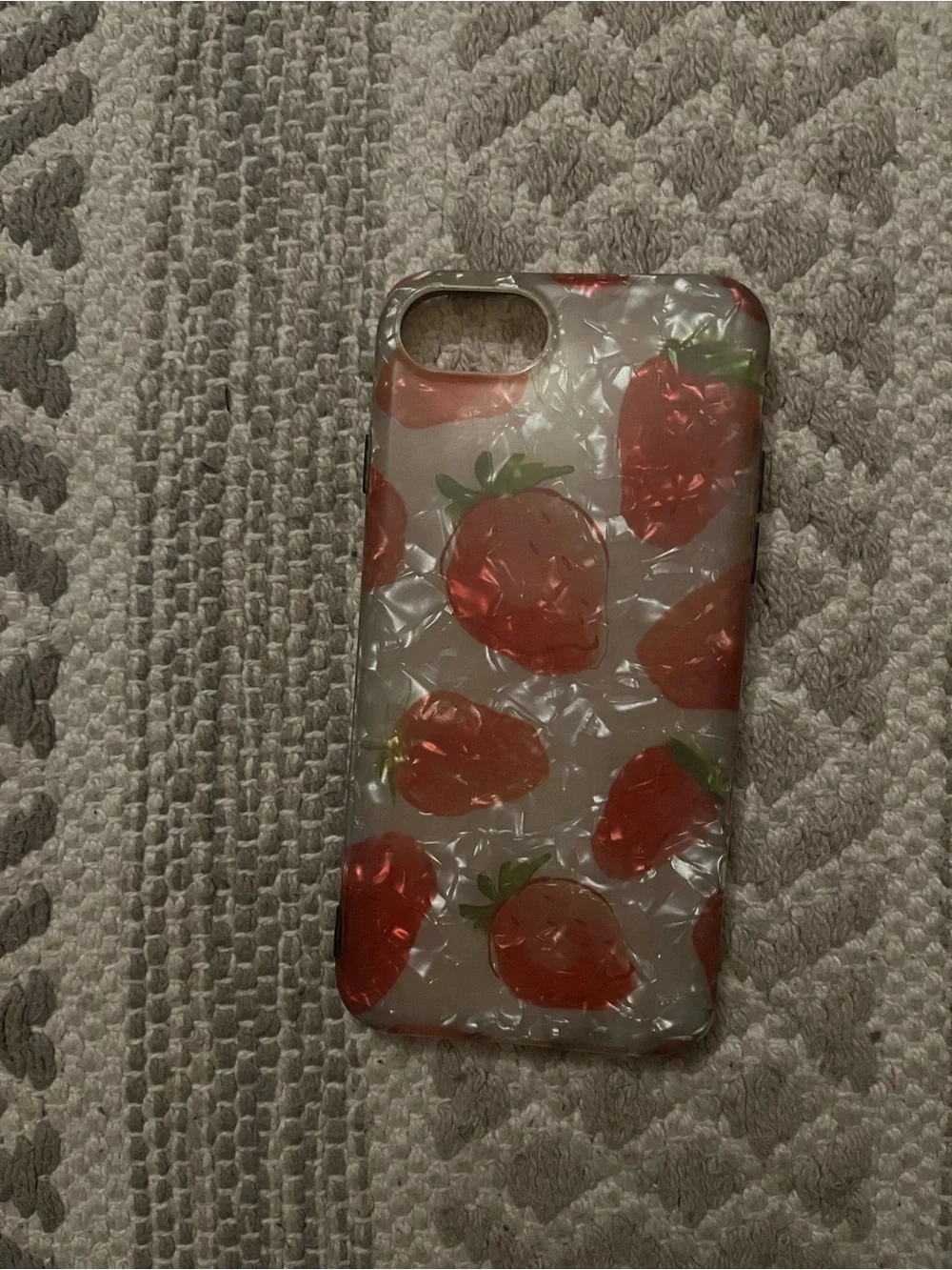 Ardene Clear Phone Case with Red Strawberry Print